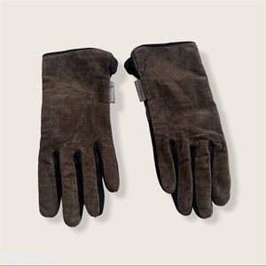 Hush Puppies Brown Suede Fleece Interior Gloves